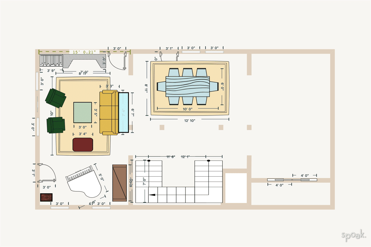 Family Room Layout designed by Rebecca Johnson