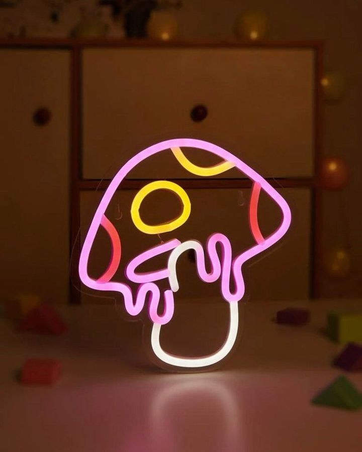 Mushroom Neon Light  Wall Decorations  Dorm Room  Bedroom | Etsy added by Caroline Hess