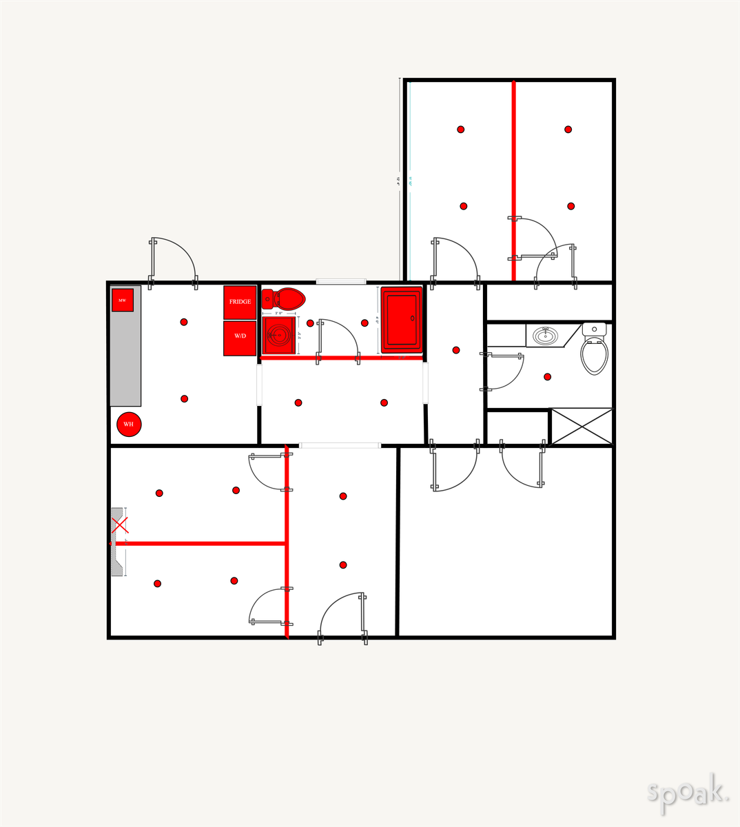 One Bedroom House Floor Plan designed by Kaitlin Samford Creech