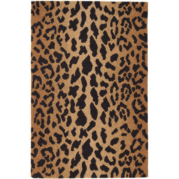 Leopard Hand Hooked Wool Animal Print Area Rug in Brown/Black added by Bridgette Pickering