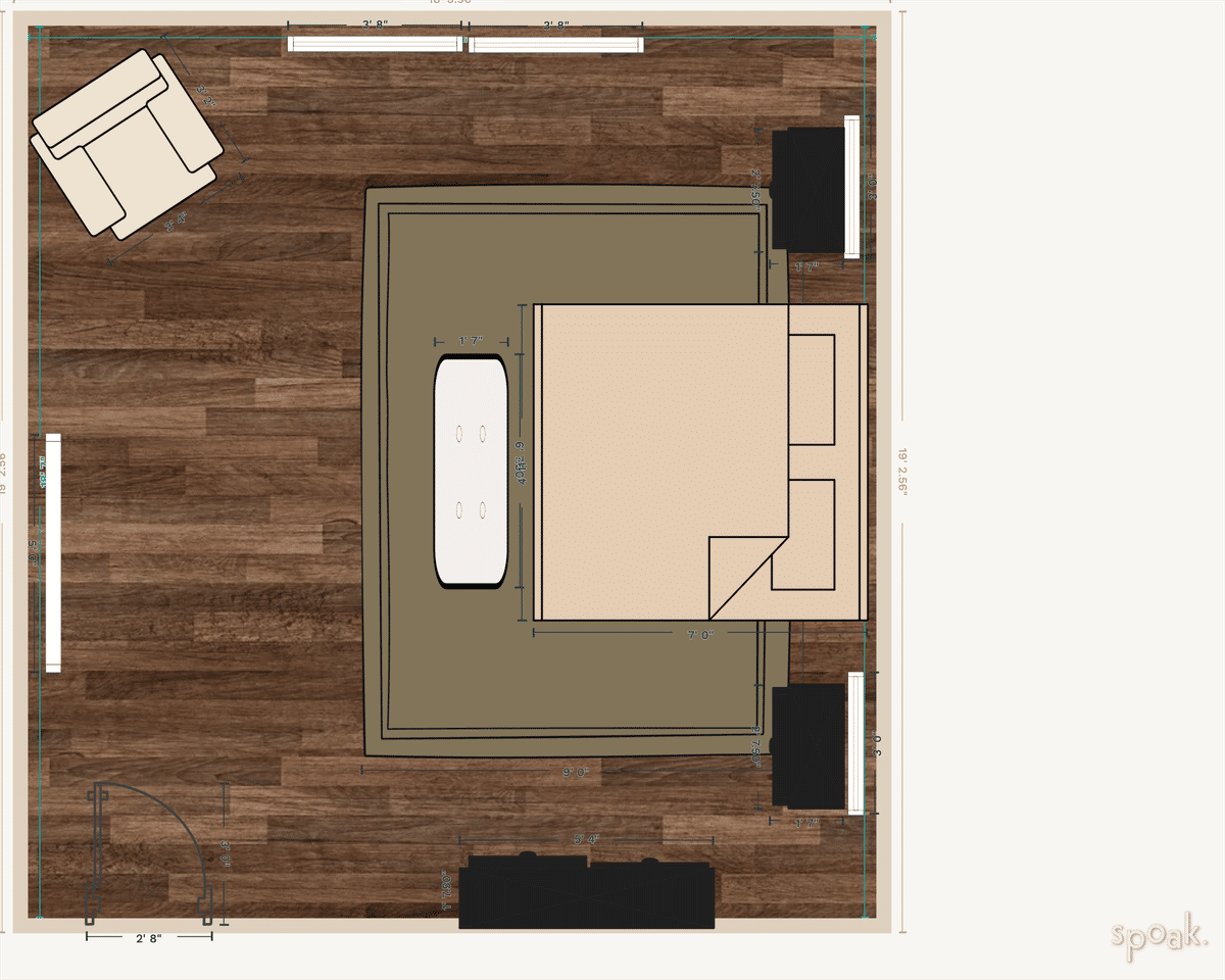 Bedroom Floor Plan designed by Brittney Plaskett