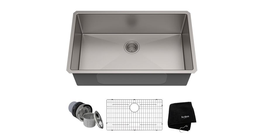 Kraus KHU100-32 32" Single Basin 16 Gauge Stainless Steel | Build.com added by HELEN SALGADO