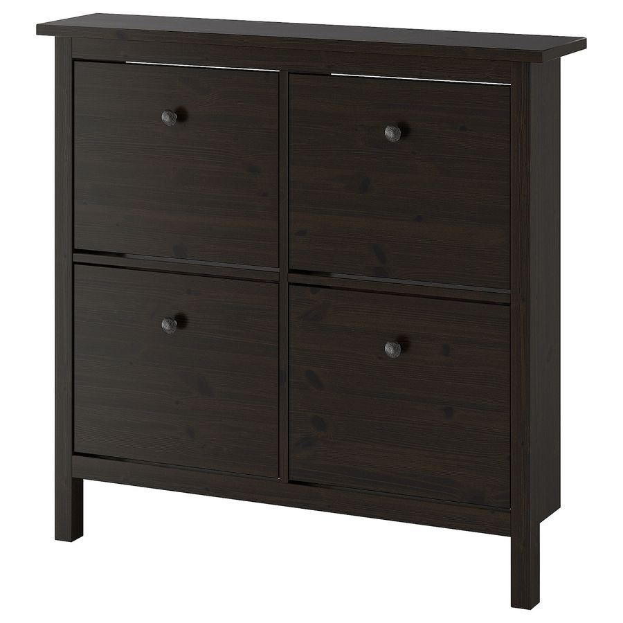 HEMNES Shoe cabinet with 4 compartments, black-brown, 421/8x85/8x393/4" - IKEA added by Melissa Saco-Vertiz