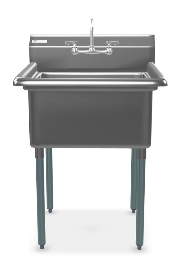 Steelton 30" 18-Gauge Stainless Steel One Compartment Commercial Sink with Faucet - 24" x 24" x 12" Bowl added by Mackenzie Jones