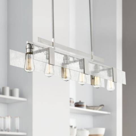 Gantt 8" Wide Brushed Nickel 6-Light Kitchen Island Light Pendant - #95V62 | Lamps Plus added by Where The Heart Is Designs