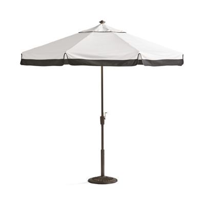 9 ft. Round Contrast Border Umbrella | Frontgate added by Hadley Boyle