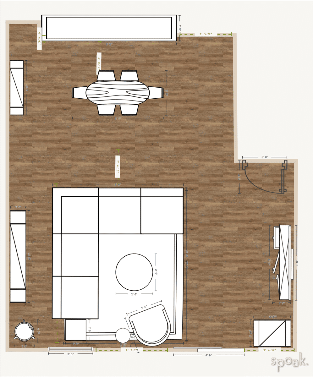Family Room Plan designed by jazmine Downing