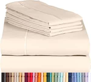 LuxClub 6 PC Sheet Set Bamboo Sheets Deep Pockets 18" Eco Friendly Wrinkle Free Sheets Machine Washable Hotel Bedding Silky Soft - Cream Queen added by Minette Galindo