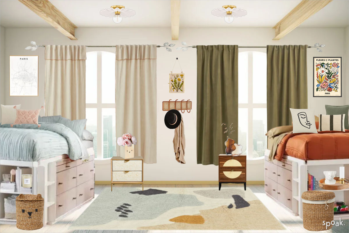 Green Dorm Room Inspiration designed by Bridget Nelson