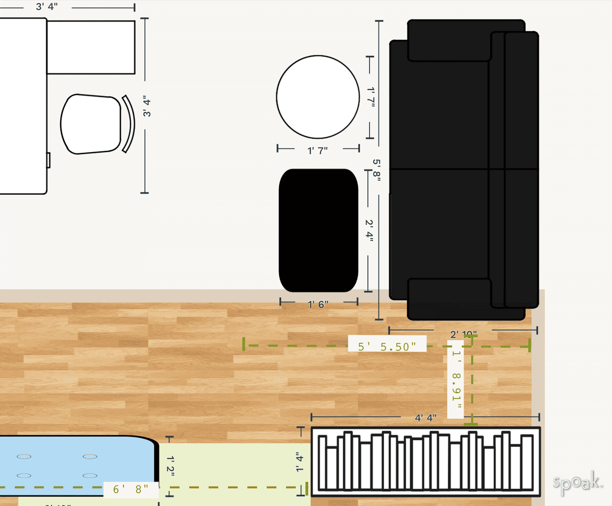 Rectanglar Primary Bedroom Layout designed by Amanda Burt