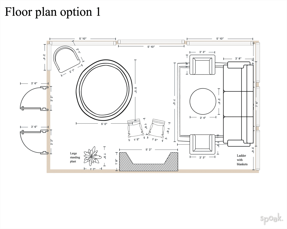 TV Room Floor Plan designed by Ka’lia Woodard