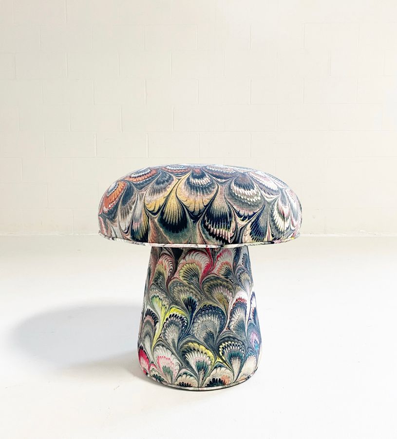 The Forsyth Mushroom Pouf in Beata Heuman Marbleized Velvet added by Samantha Rice