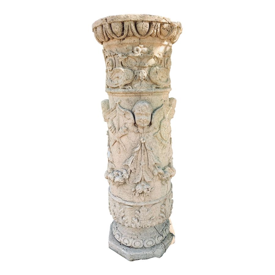 Neoclassical concrete pedestal added by Eleanor Hamilton
