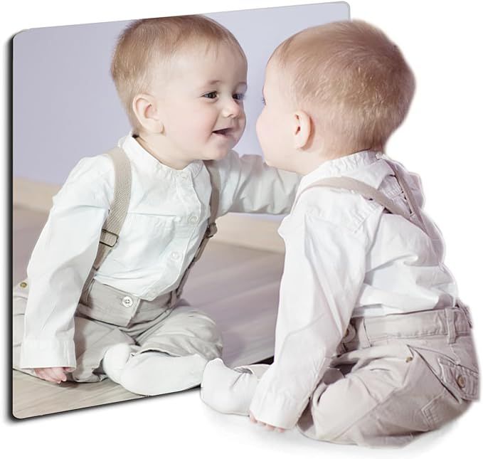 Kids Safety Shatterproof Mirror for Wall,Plastic Mirror Wall Mounted,Made of Unbreakable Acrylic Non-Glass,Thick 1/8",1Pcs 8"x8",Great for Bedroom Door Closet,Kids' Rooms Mirror added by Katie Crum