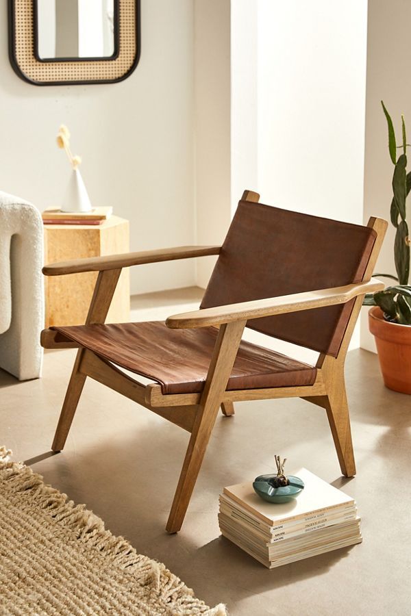 Aiden Faux Leather Sling Chair added by Christina Wadsworth