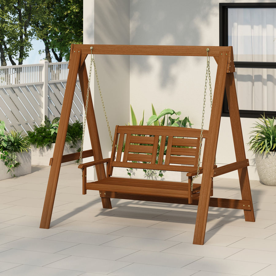 Red Barrel Studio® Nolon 2 Person Solid Wood Porch Swing & Reviews | Wayfair added by Bobby Nix