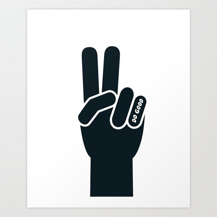 Peace Sign, Do Good B&W Art Print by P Hirst added by Jessica Simpson