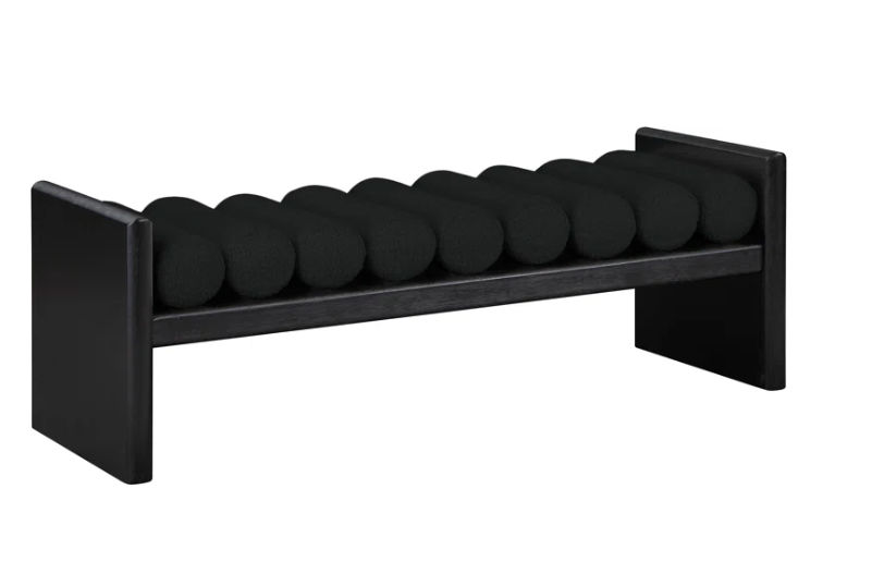 Boucle Fabric Wood Bench | AllModern added by Carly Murphy