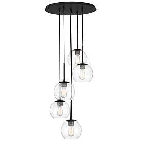 Possini Euro Samantha 19 1/2" Wide Black Multi-Light Pendant | www.lampsplus.com added by Rachel Biasi