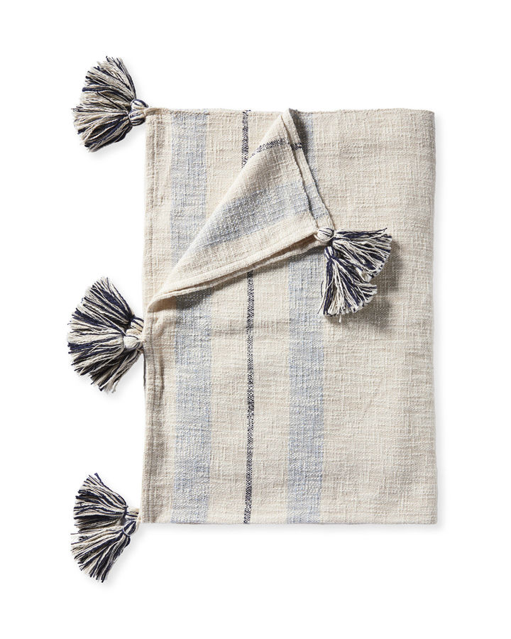 Swansea Cotton Throw - Coastal Blue/Navy added by eyeswoon interior therapy