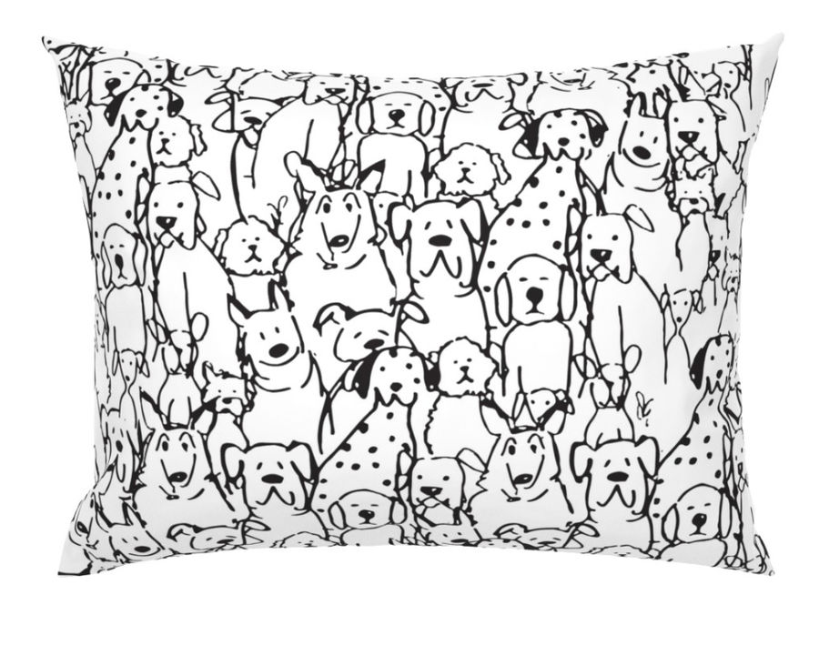 Doodle Dogs, Black and White | Spoonflower added by Rachel Mazur