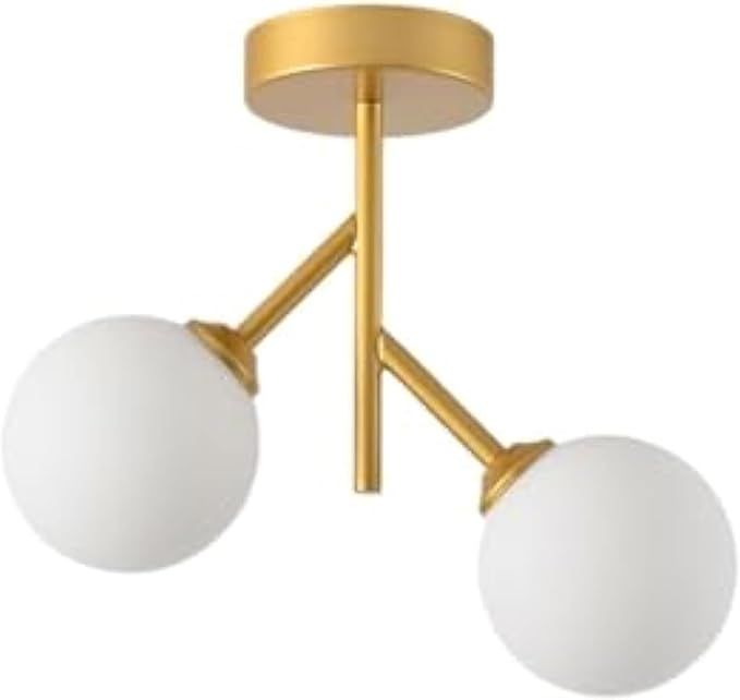 Nordic Creative Ceiling Lights, American Retro White Glass Shade Ceiling Lights, Semi-Recessed Ceiling Lights for Hallway Bedroom Kitchen Mid Century Modern Pendant Light added by Sarah Jackson