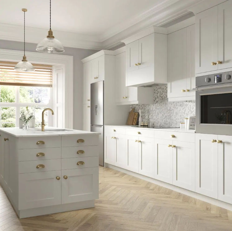 Wallace Base Cabinets in White Shaker J Collection added by Sandy Schargel Interiors