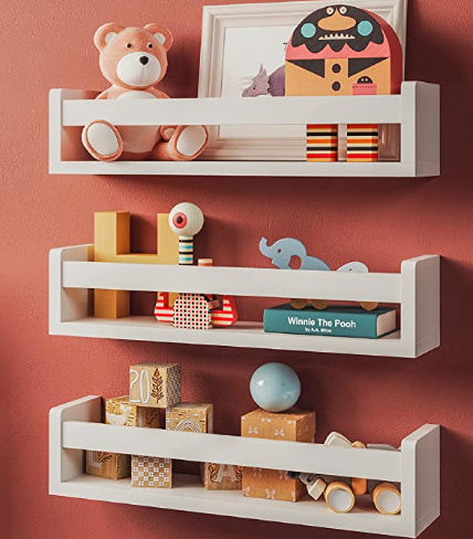 NATURE SUPPLIES Set of 3 White Nursery Room Shelves - Solid Wood Ideal for Books, Toys and Decor (Classic White) added by Meghan Pelehac