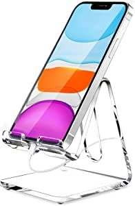 Crpich Acrylic Cell Phone Stand, Portable Phone Holder, Clear Phone Stand for Desk, Compatible with Phone 13 12 Pro Max Mini 11 Xr 8 Plus SE, Switch, Android Smartphone, Pad, Tablet, Desk Accessories added by Jamie Stellato