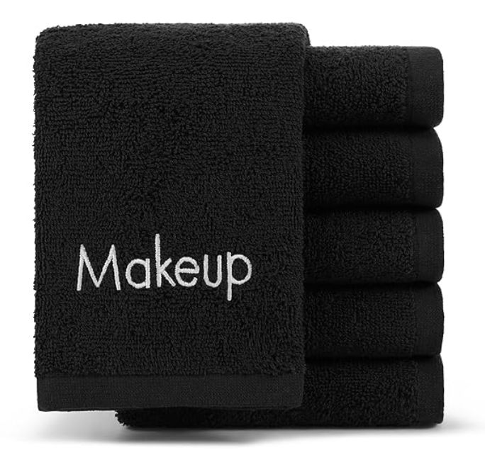Black Makeup Towels, Pack of 6 added by KH Design Concepts