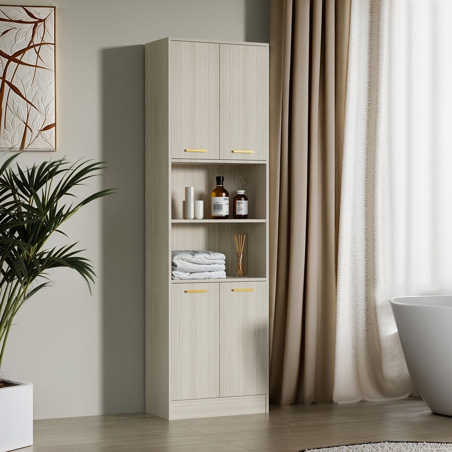 Aurorome Wood Freestanding  , 75" With Doors And Adjustable Shelves, Storage Cabinet For Kitchen, Bathroom Or Hallway | High-quality & Affordable | Temu added by Sarah Jackson