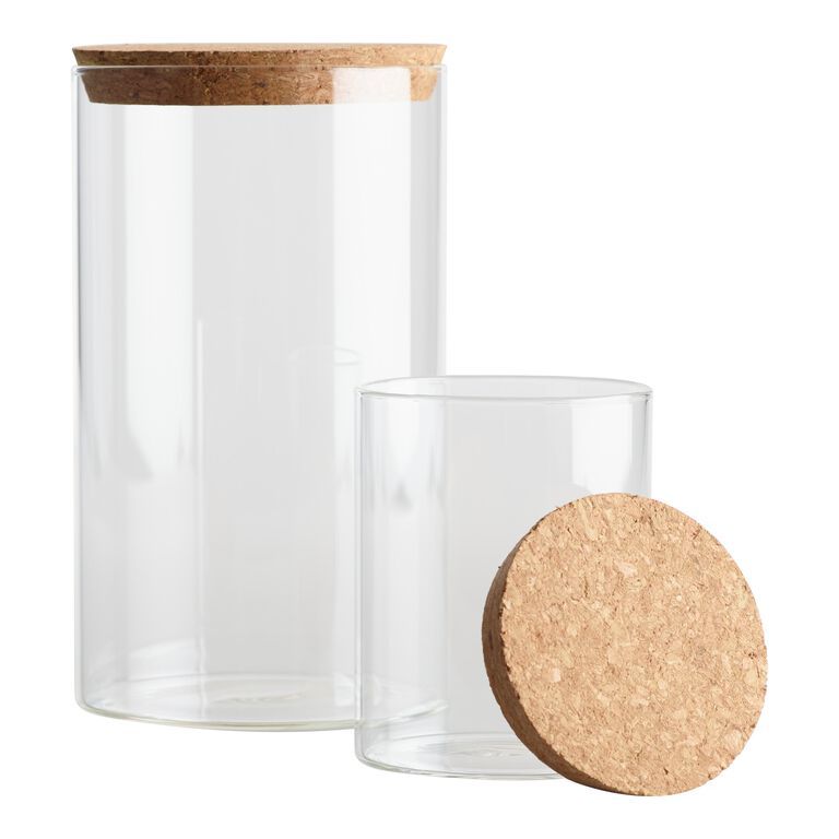 Small Glass Canister with Cork Top Set of 2 added by Where The Heart Is Designs