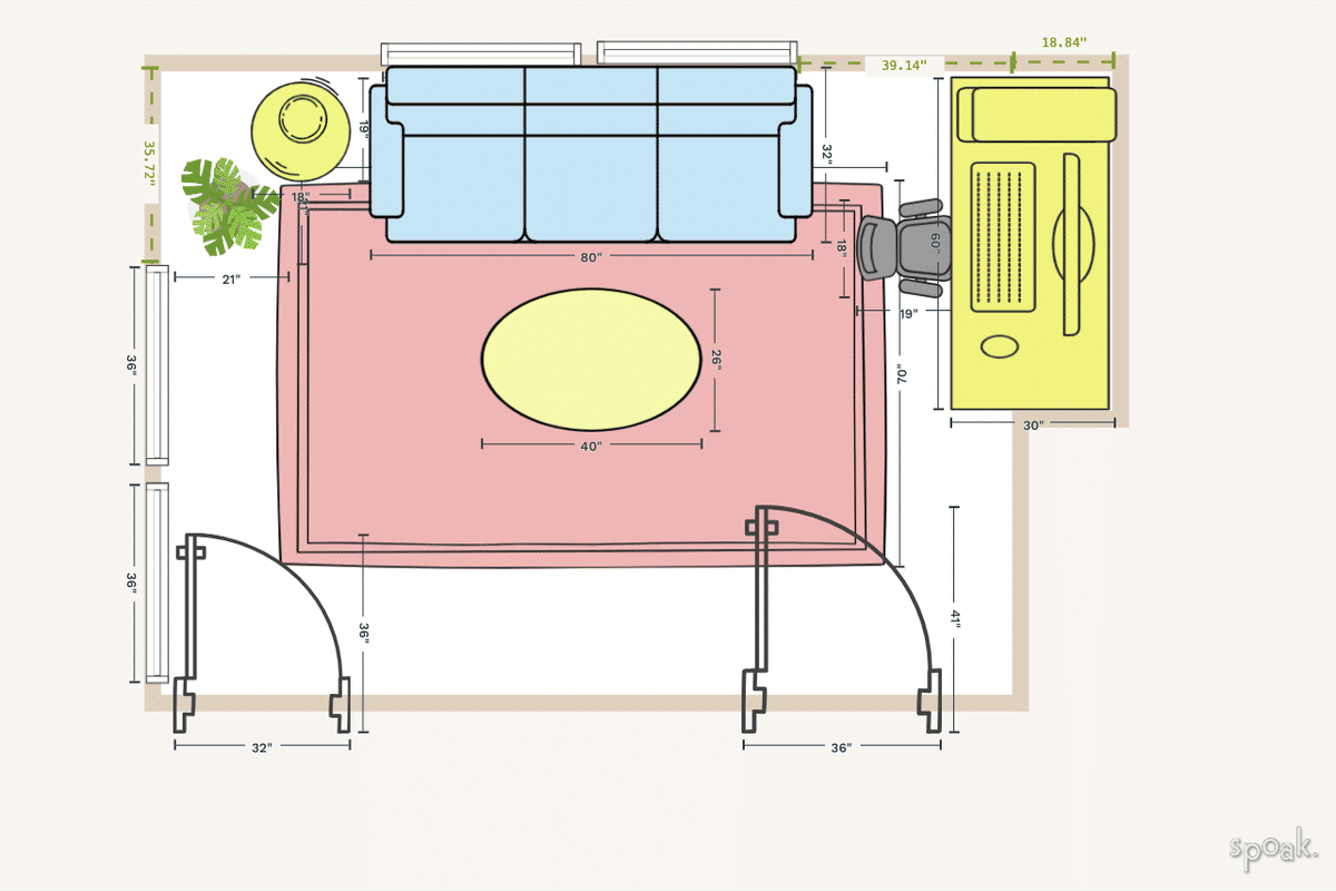 TV Room Floor Plan designed by Rebekah Miel