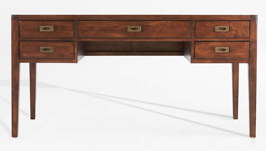 Crate and Barrel Morris Chocolate Brown Writing Desk added by Rescued Room Design