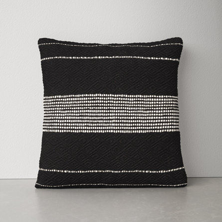 AllModern Ontario Striped Black/Cream Square Throw Cushion | Wayfair added by Where The Heart Is Designs