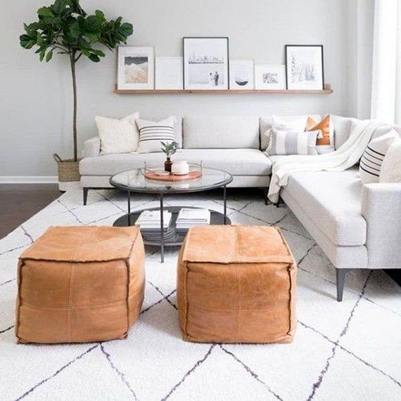 50% OFF Set of 2 Moroccan Pouf Leather Pouf Pouf - Etsy added by sarah higgins