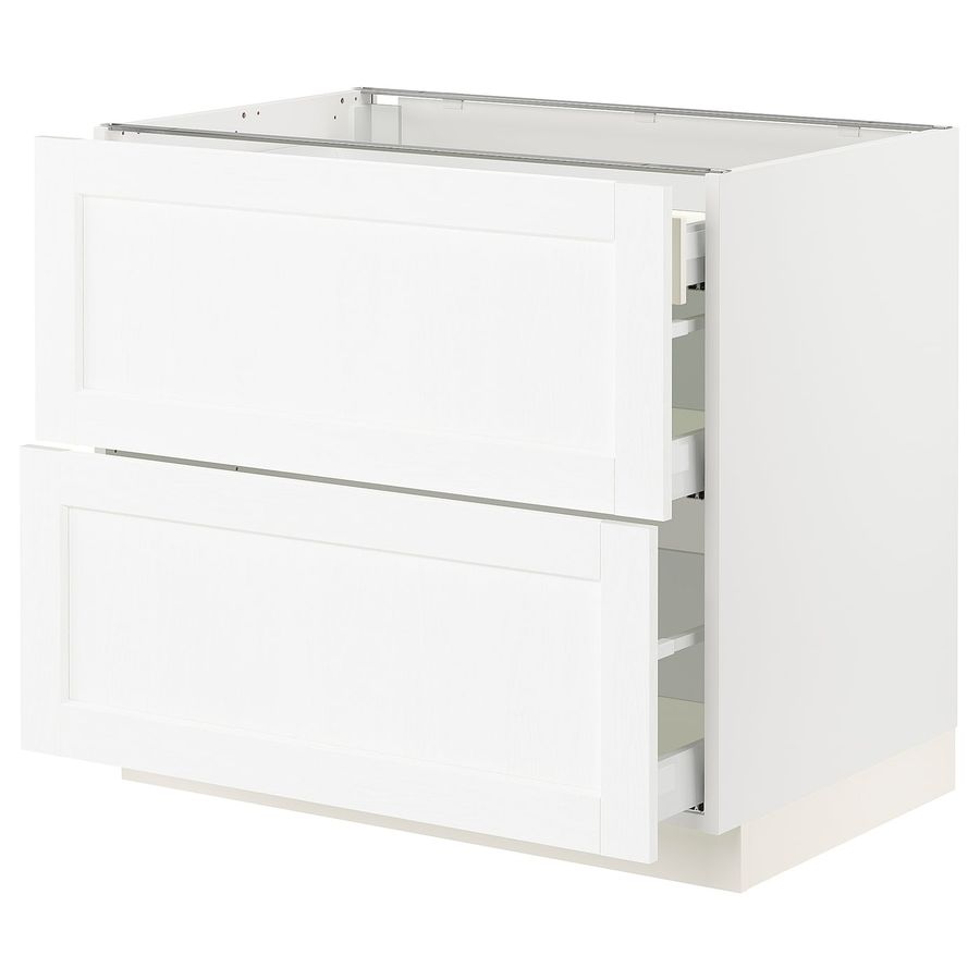 SEKTION / MAXIMERA base cab with 2 fronts/3 drawers, white Enköping/white wood effect, 36x24x30" - IKEA added by Caitlyn Wan