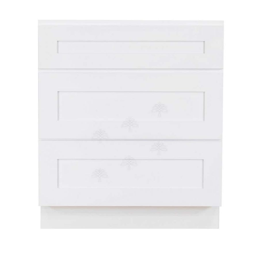 LIFEART CABINETRY Lancaster White Plywood Shaker Stock Assembled Base Drawer Kitchen Cabinet 24 in. W x 34.5 in. H x 24 in. D ALW-DB24-3 - The Home Depot added by stefany alves