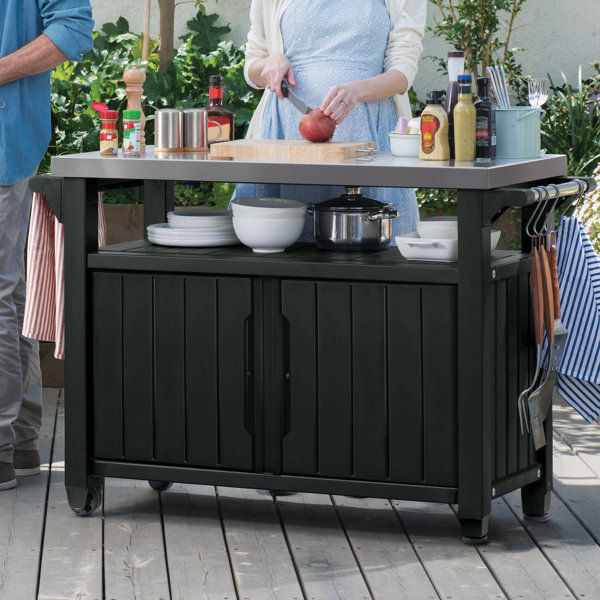 Arrilla Bar Cart Made of Durable Wood-look Resin And Stainless Steel Countertop added by Kylie Park