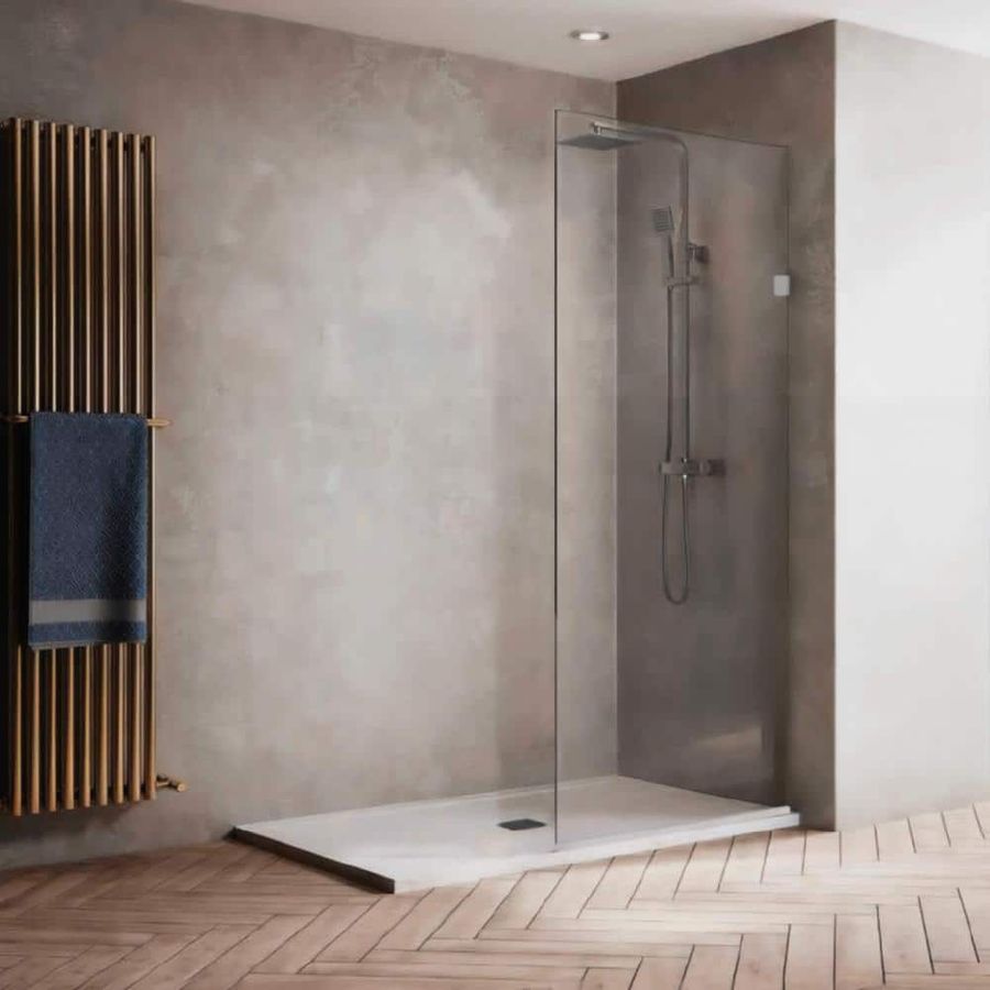 Fab Glass and Mirror Milan Stationary 24 in. x 76 in. Clear Frameless Fixed Stain Resistant Glass Panel Shower Door in Chrome MSD1-24-76CH - The Home Depot added by Danielle Lambert