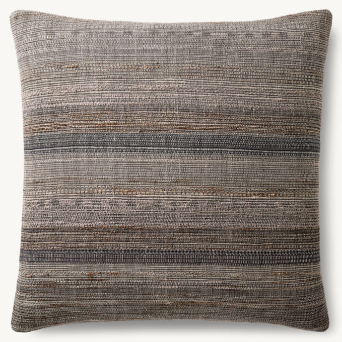 Alina Handwoven Space-Dyed Slub Pillow Cover - Square | RH added by Erin Vernon