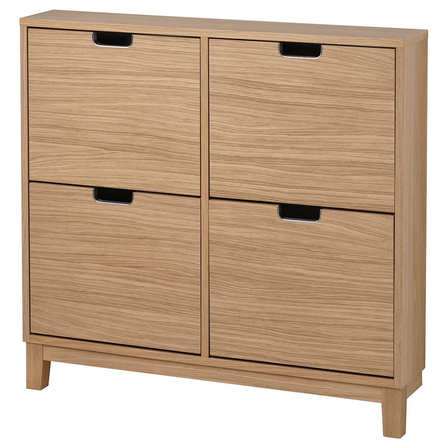 STÄLL shoe cabinet with 4 compartments, oak veneer, 373/4x63/4x353/8" - IKEA added by Angelina Panasyuk