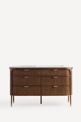 Isla Marble-Top Fluted Double Bathroom Vanity added by HELEN SALGADO