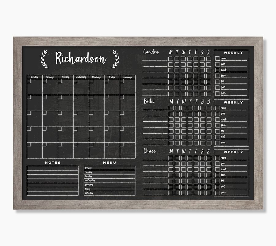Command Center Large Chalkboard Calendar  Framed Magnetic - Etsy added by Stephanie Northrop