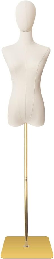Female Mannequin Torso Dress Forms for Sewing Manicanequin Body Gold Metal Stand Detachable Head for Clothing Dress Jewelry Display, No Hands added by Tracie Robinson