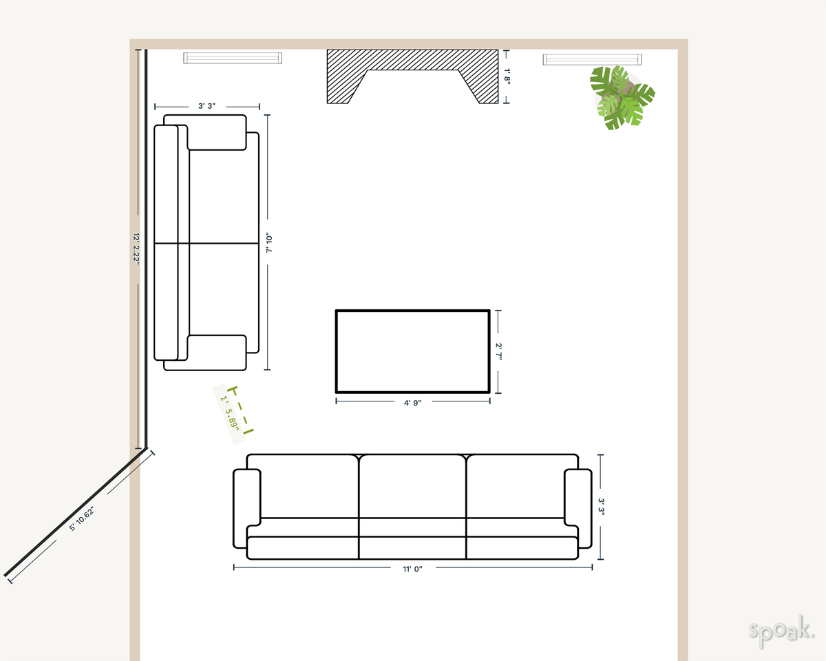 Great Room Layout designed by Alex Lane