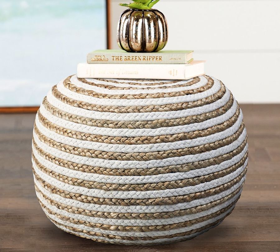 Spiral Handwoven Jute Pouf added by Kate McCarty