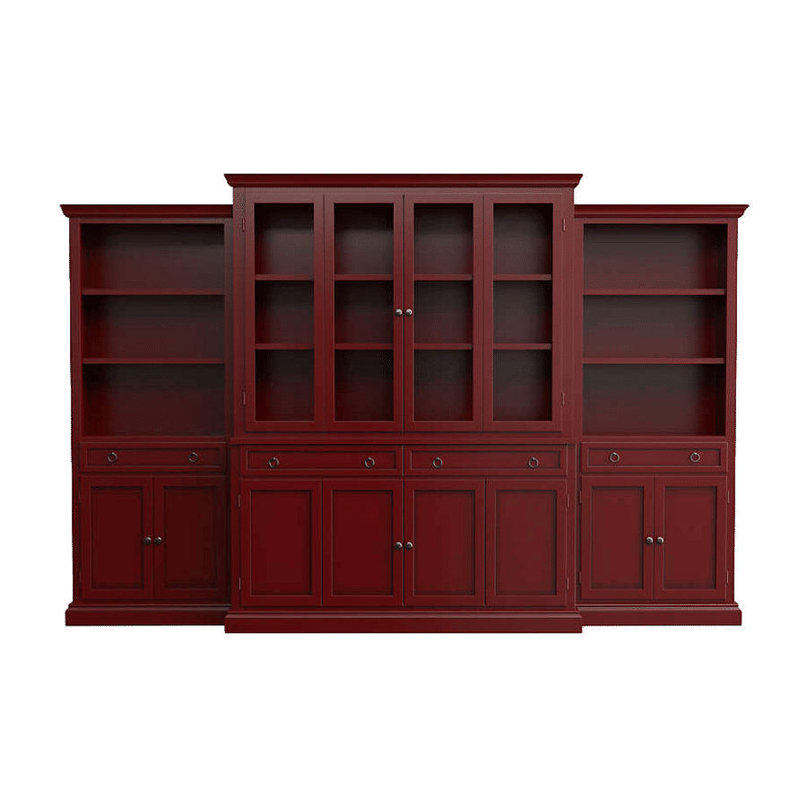 Cameo 4-Piece Red Glass Door Wall Unit with Storage Bookcases added by Spoak Member