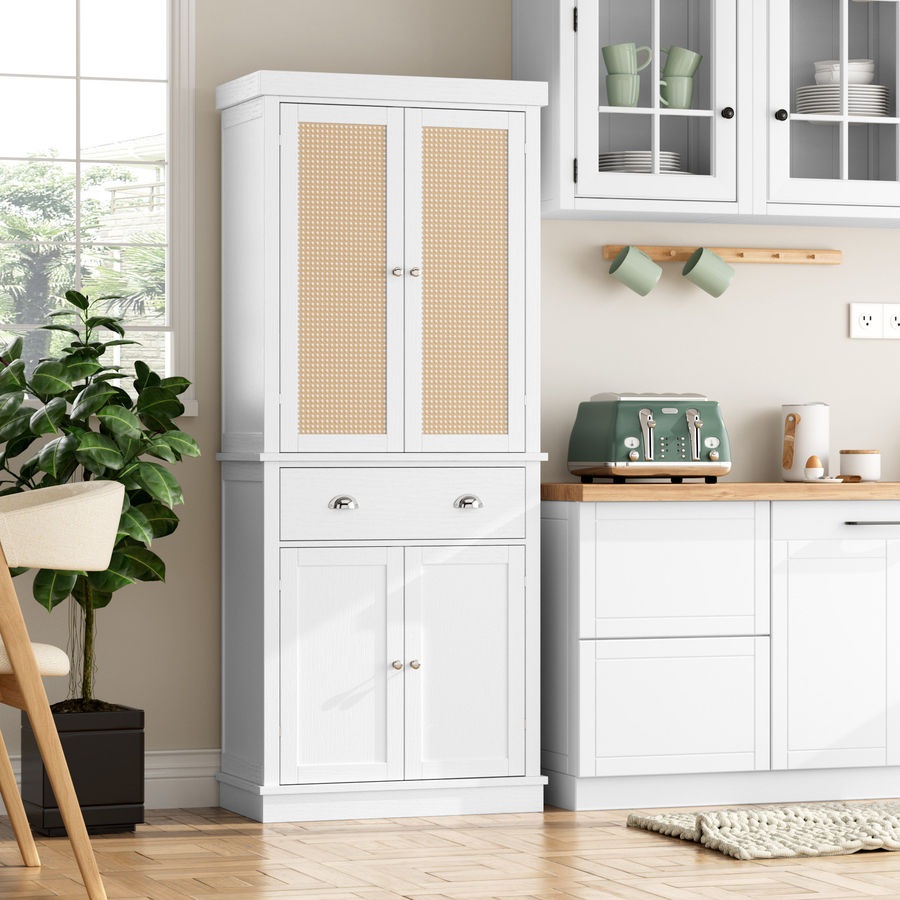 Lark Manor Anandi 72.4'' Kitchen Pantry with Rattan Doors & Reviews | Wayfair added by Sarah Jackson