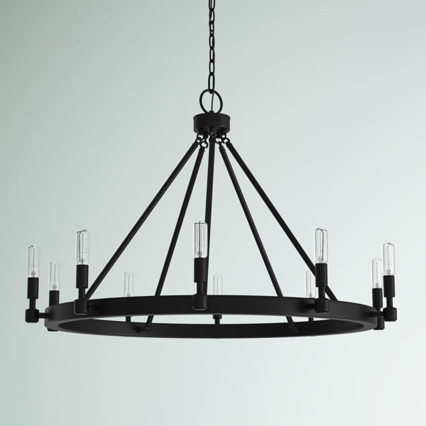 Calvin 10 - Light Dimmable Wagon Wheel Chandelier added by Caroline Niederst